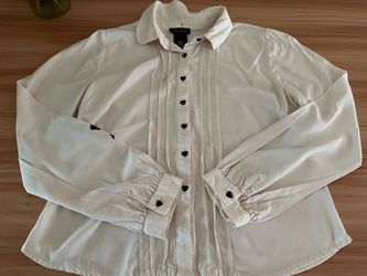 Marc Jacobs White Button-Up Blouse with Heart Buttons