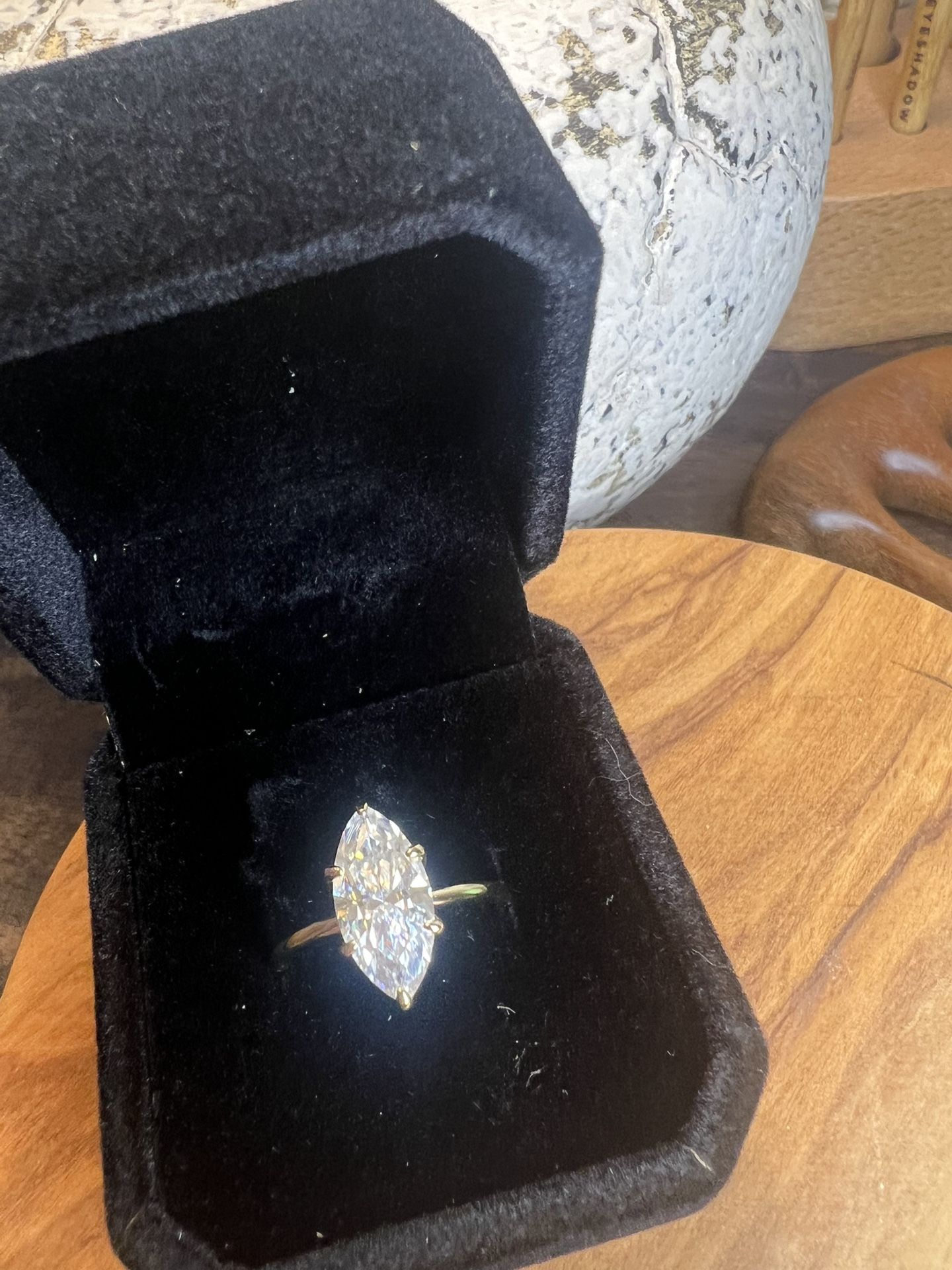 Yellow Plated, Gold Moissanite Engagement Ring Size 8