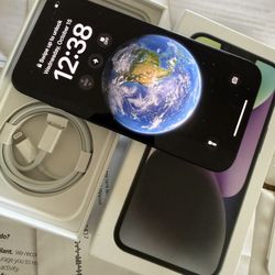 Black iPhone 14    128  GB.  Perfect Condition 