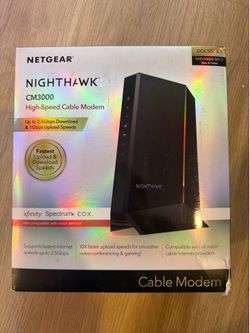 NETGEAR Nighthawk DOCSIS 3.1 Mid/high-Split Cable Modem (CM3000-1AZNAS) – Approved for Today’s Fastest Speeds - Works With all Cable Providers, Incl. 