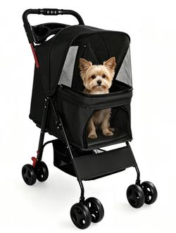 BLACK PET STROLLER