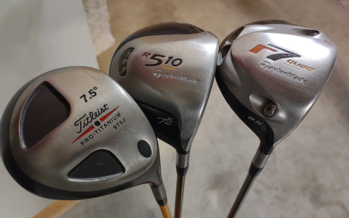 Set of 3 TaylorMade TP & Titleist Tour Lofted Golf Clubs Drivers