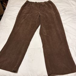 Men's Brown Corduroy Straight Leg Solid Pattern Casual Pants for Men