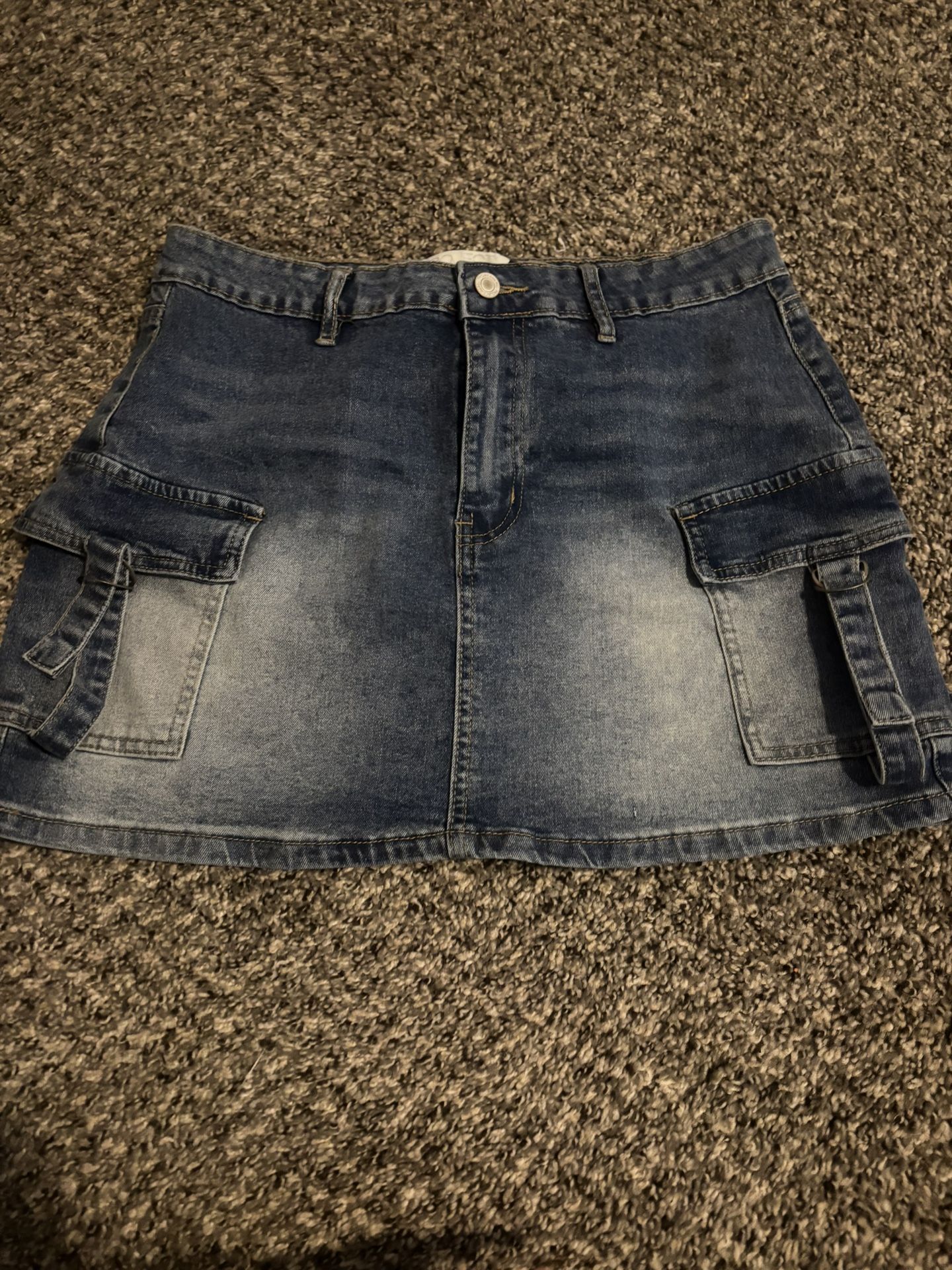 Jean Cargo Skirt