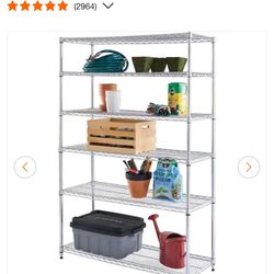 HDX 6-Tier Commercial Grade Heavy Duty Steel Wire Shelving Unit in Chrome (48 in. W x 72 in. H x 18 in. D)