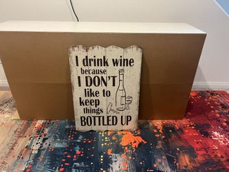 I Drink Wine Wood PictureArt