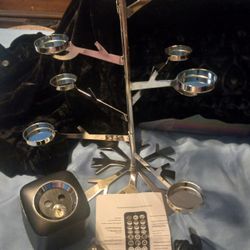 Partylite Silver Snowflake Tealight Tree And Portable Party Light NEW