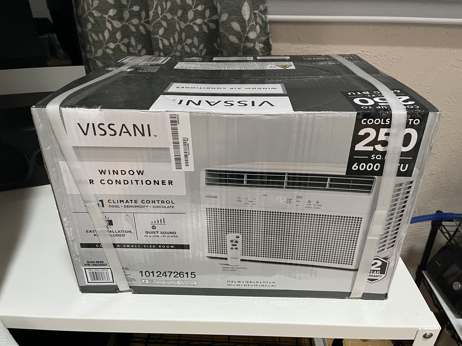 New In-box 6,000 BTU 115-Volt Window Air Conditioner 250 sq. ft. with Remote