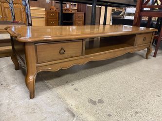 Solid Wood 2-Drawer Console Table