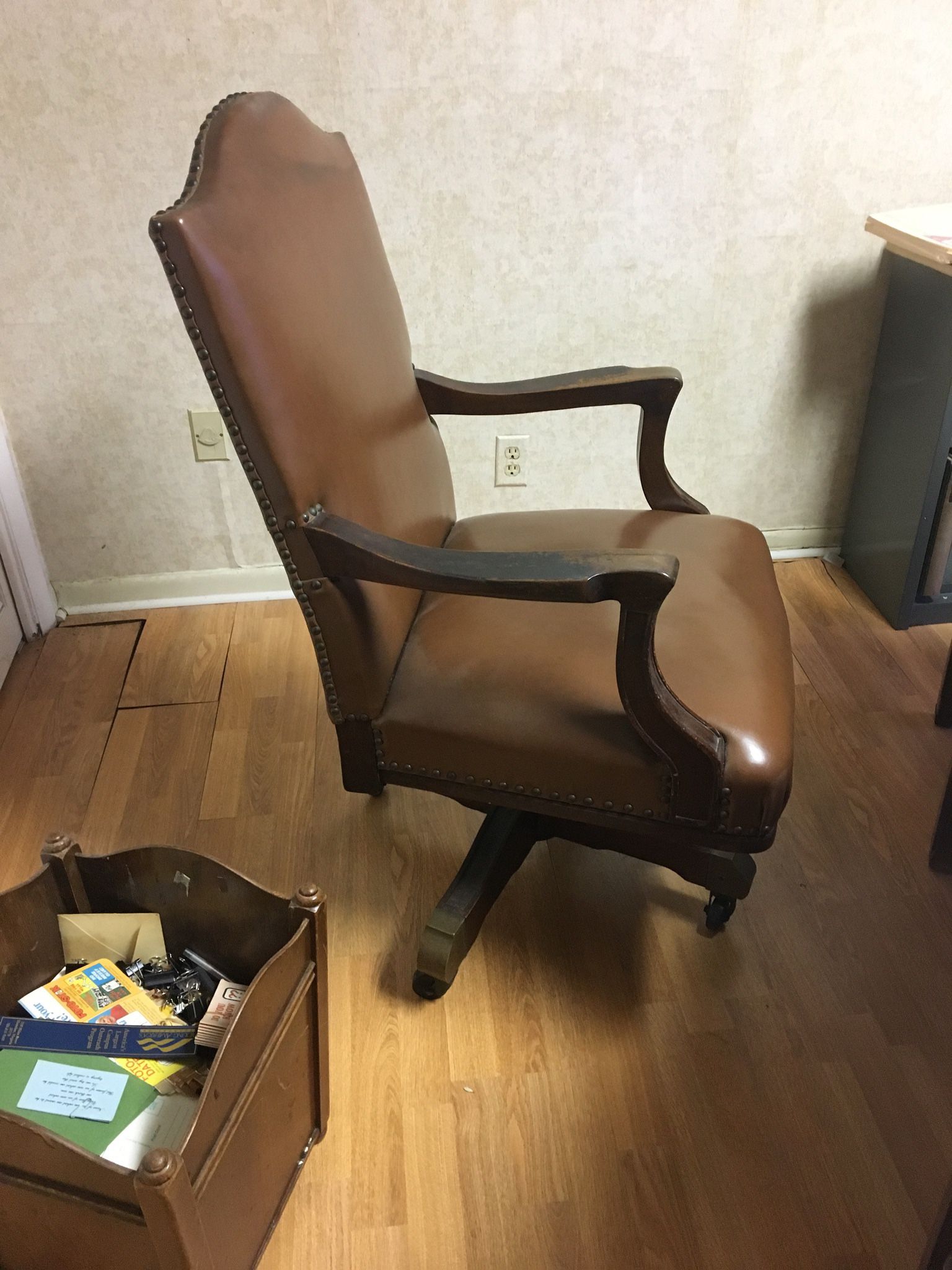 Antique Leather Desk Chair