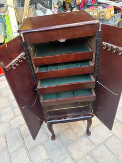 STANDING JEWELRY BOX WITH DRAWERS (NEEDS TLC) $45