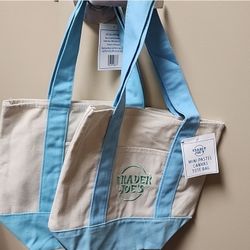 Trader Joe's Pastel Blue Tote