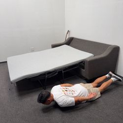 Lucy Queen Sleeper Couch In Splash Charcoal by Mor Furniture (Dark Gray) - Can Deliver *Very Clean*