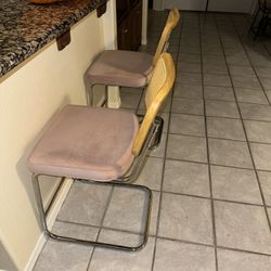 Pink Wicker Stools