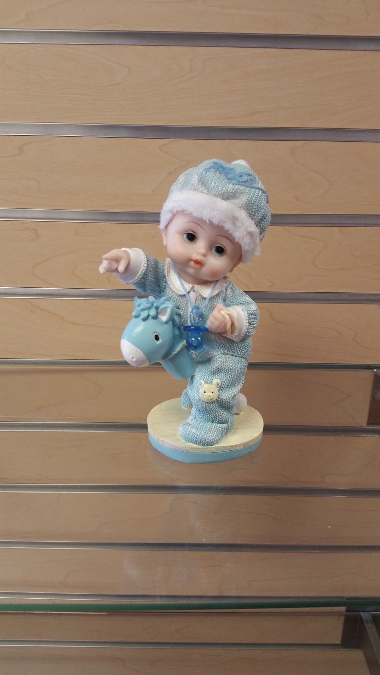 Baby Boy _ Figurine - $12.99  ( NEW ) blue & white