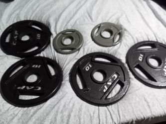 Olympic weight plates.
