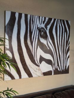 Large Size Canvas Zebra Painting. ( 4feet x 5 feet ).