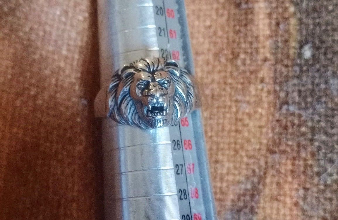 Sterling Silver .925 Mens Lion Ring New