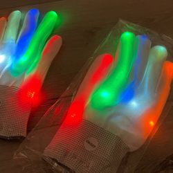Brand New In Bag, White Glove, Party Glove, Rave Glove, With On/ Off Switch, Neon Color, 