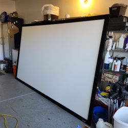 Black Velvet Lined White Screen. 130 Inch Projector Screen