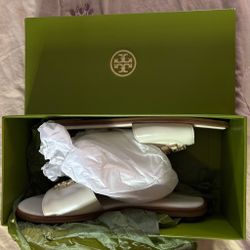 Tory Burch White Leather Sandals