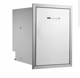 17.7 in. x 22.8 in. Outdoor Kitchen Drawers Stainless Steel Trash Access Drawer with Handle for Outdoor Kitchen BBQ