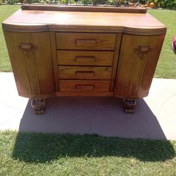 Antique English Oak Sideboard Buffet Dresser