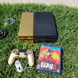 PS4 500GB Playstation 4 black & gold With 1 New controller n 1 Game of choose $200! Firm all work 100%