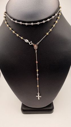 Silver Tri-Color Rosary