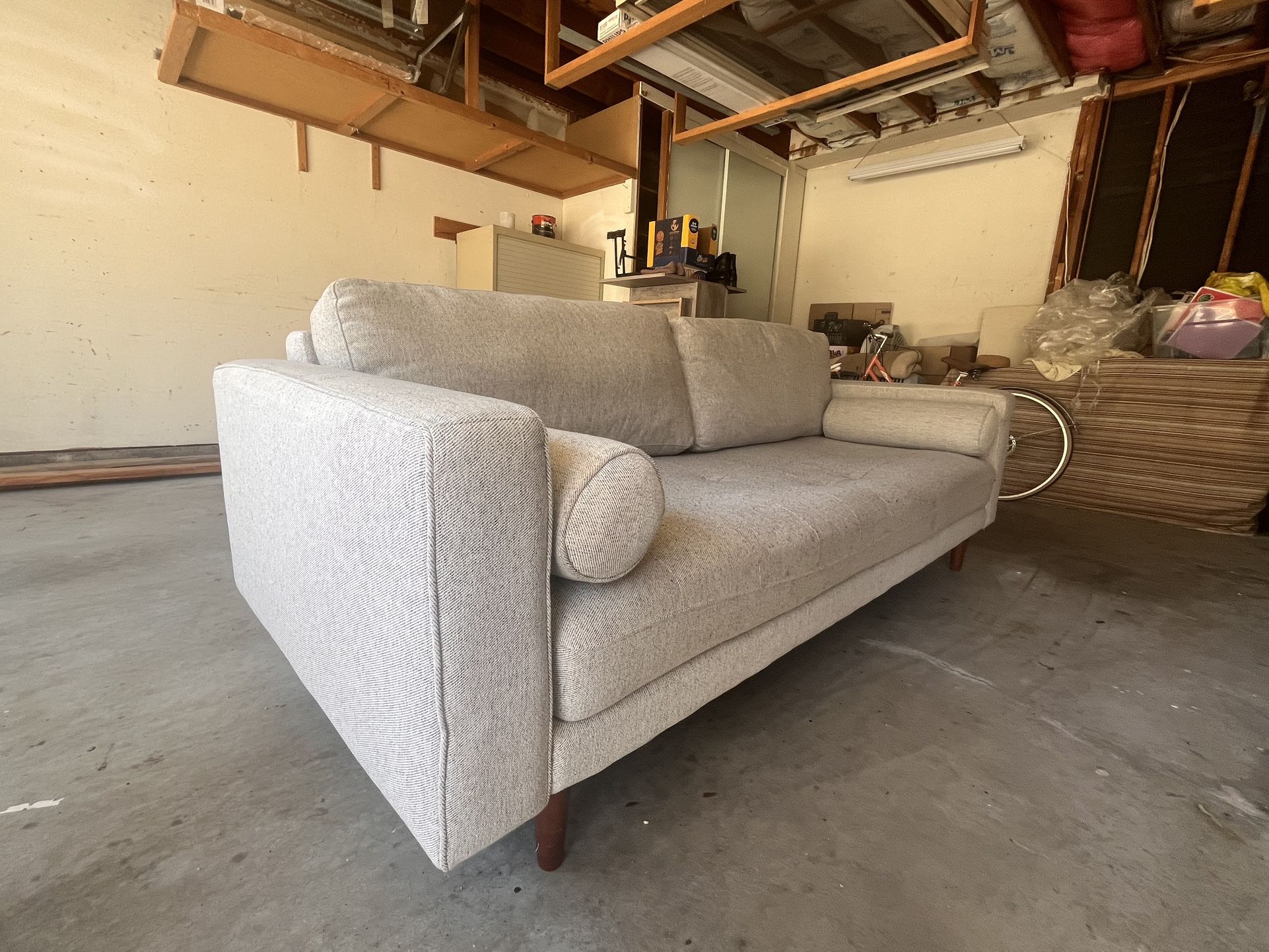 Henrietta Large Seater Sofa, Beige Woven Fabric