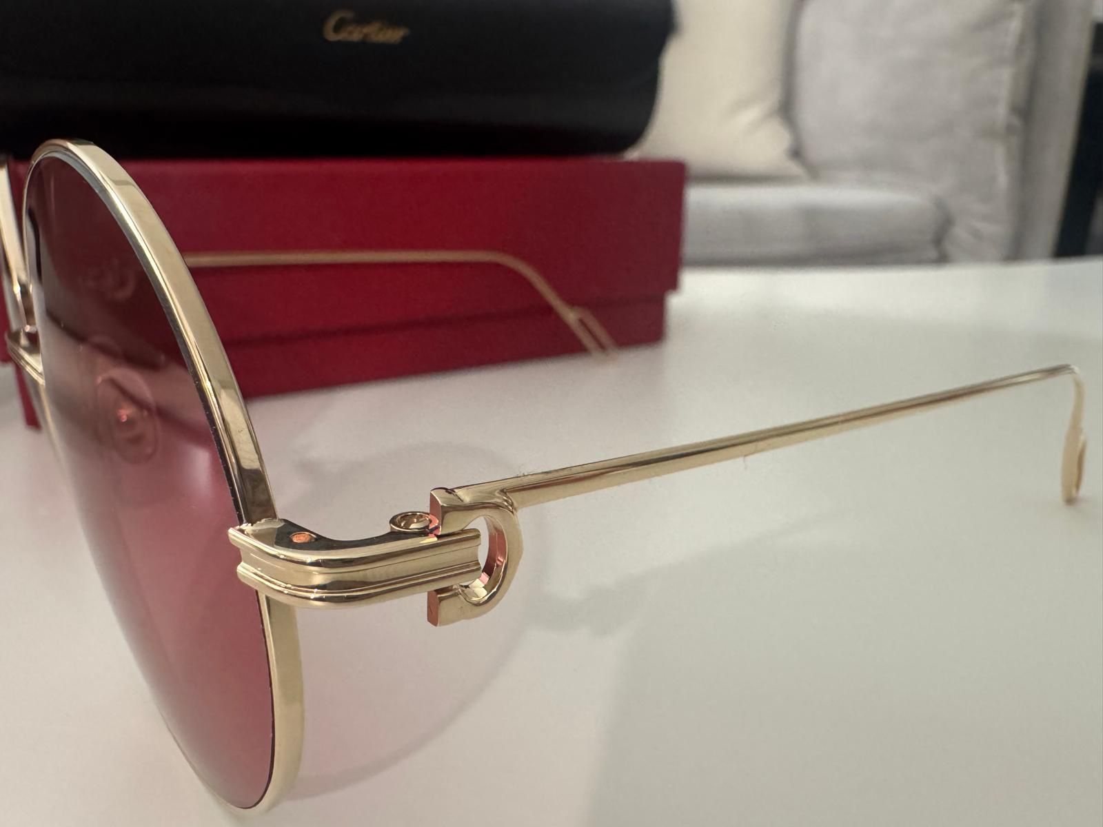 Cartier Premiere C Sunglasses CT0156S 003 Gold Red Cartier CT0536S Acetate Première Sunglasses – MEG main image 2