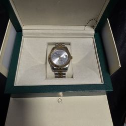 Luxury 41mm Two-Tone Automatic Watch – Jubilee Style Bracelet, Silver Dial