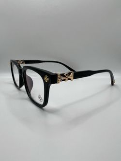 Luxury blue light glasses gold cross