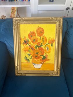 Van Gogh Sunflowers Framed Oil Painting Reproduction