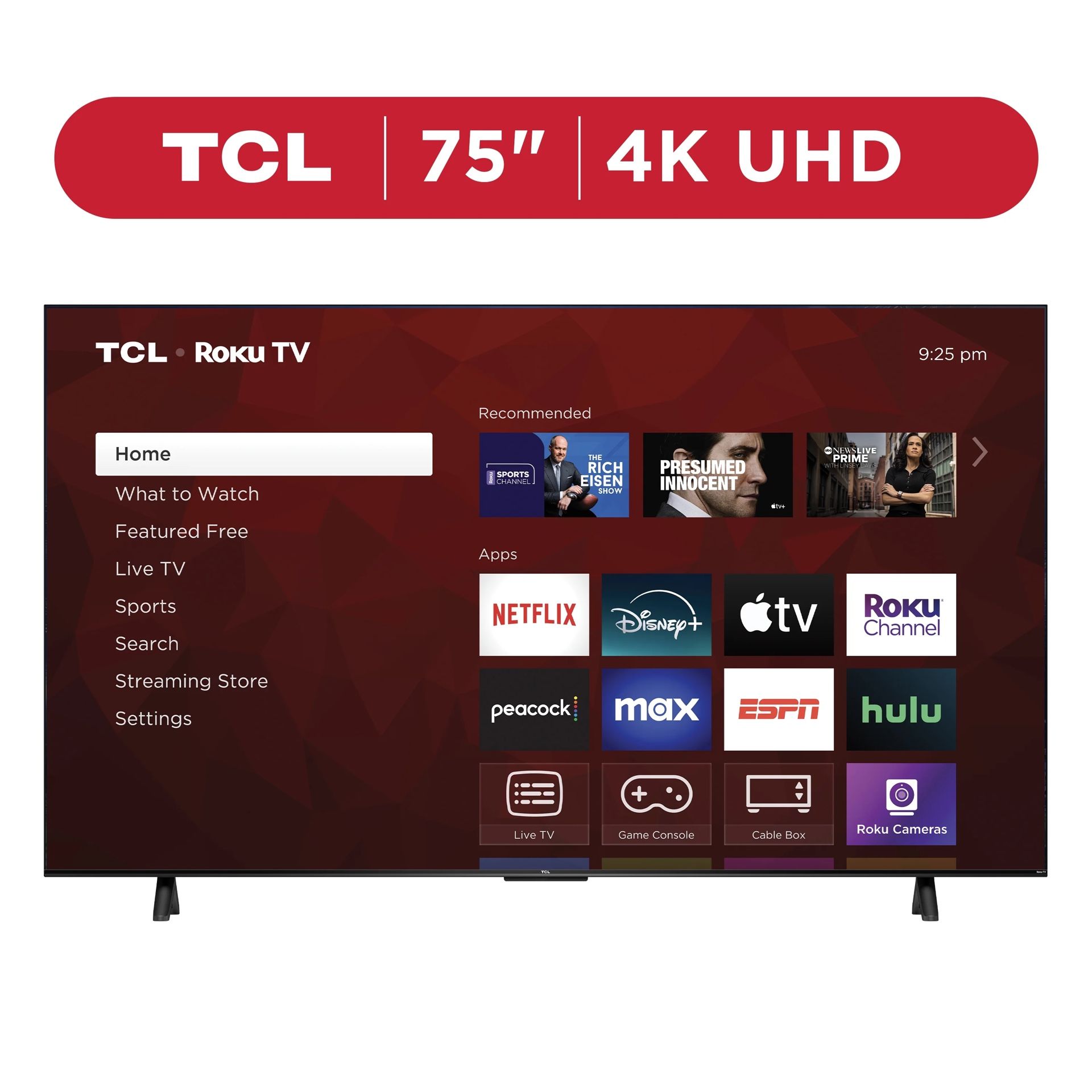 Brand New TCL 75” Class S4 (75S451) 4K UHD HDR Smart TV with Roku TV — Unopened Box