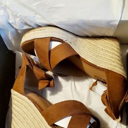 Torrid Lace-Up Espadrille Wedge - Brown Sandalias De Dama Nuevas