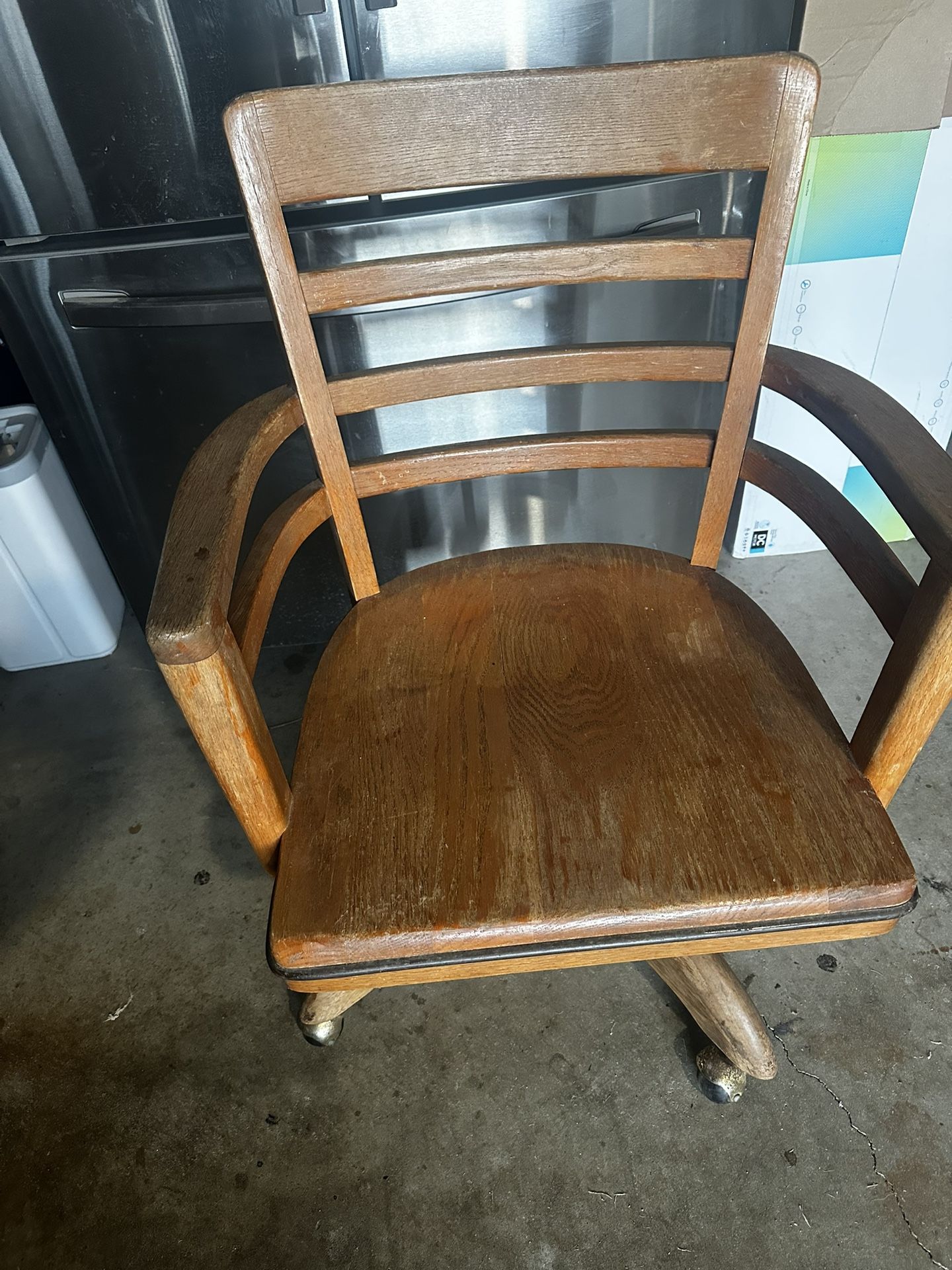 Antique Solid Wood Office Chair 