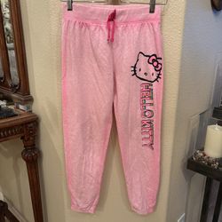 Hello Kitty Sanrio Girls Kids Pink Sweatpants Size Large