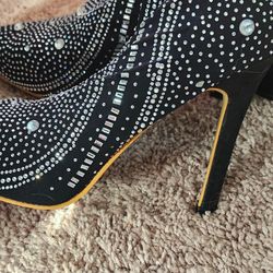 Rhinestone Sock Boots