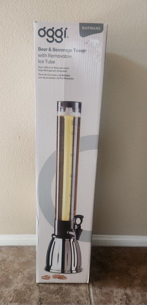 Oggi Beer & Beverage Tower With Removable Ice Tube