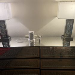 2 Mirror dressers  and 2 Mirror Lamps