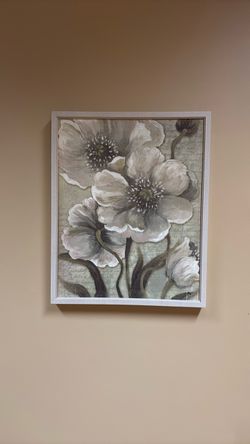Framed Floral Canvas Wall Art