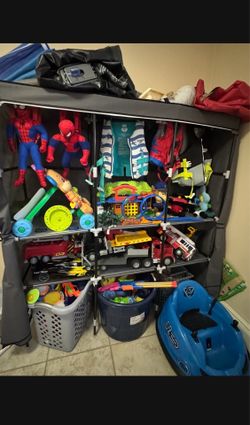 Grey cloth storage unit clicks together