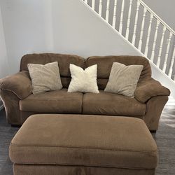 Couch With Ottoman (like New)