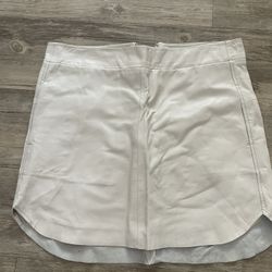 Karina Grimaldi White Leather Mini Skirt 