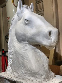 Plaster Roman warhorse sculpture