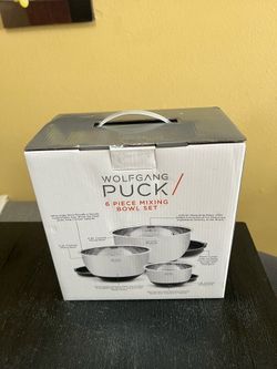 Wolfgang Puck 6-Piece Mixing Bowl with Lid. NEW