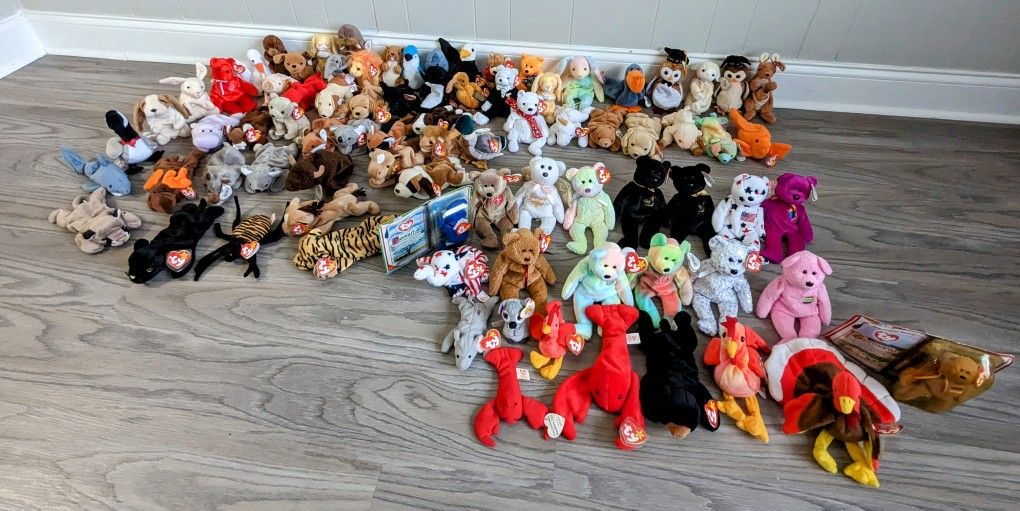 TY Beanie Babies Collection Plush Toys (83 Total) PRICE IS NOT $2 Please Read Description