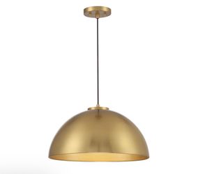 1-Light Pendant in Natural Brass