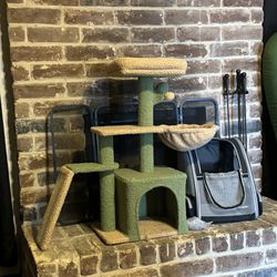 Green And Tan Cat Tower
